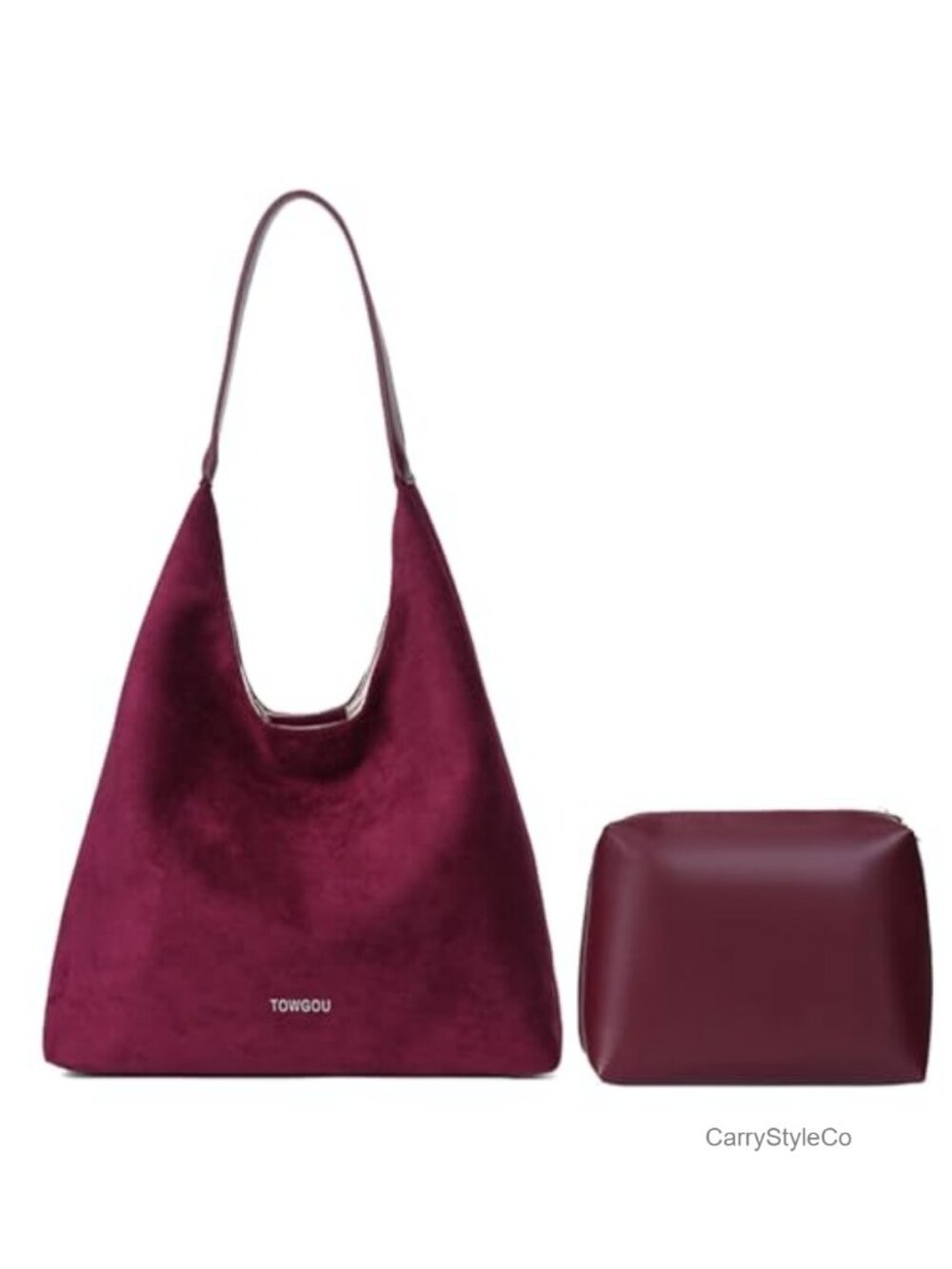 Suede Shoulder Bag Slouchy Hobo Handbag for Women
